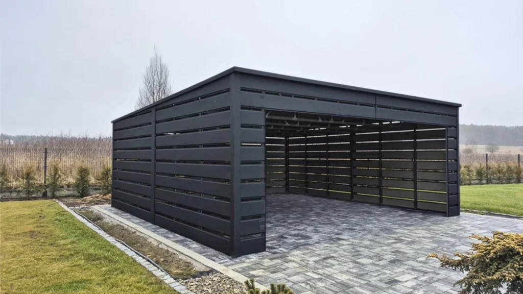 Moderner Stahlcarport in Deutschland